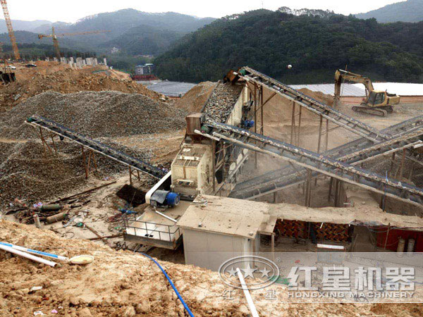 河南駐馬店砂石廠作業(yè)現場拍攝