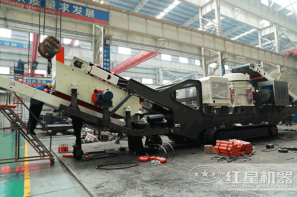 一體式移動破碎機(jī)車間組裝圖