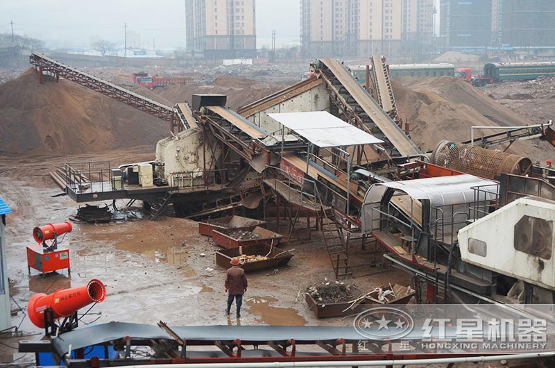 湖南株洲建筑垃圾處理現(xiàn)場